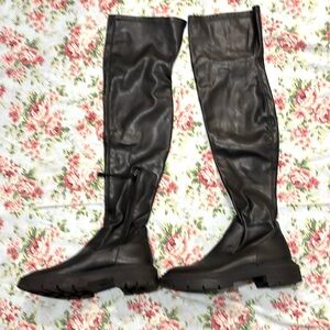Zara faux leather over the knee boots size 8